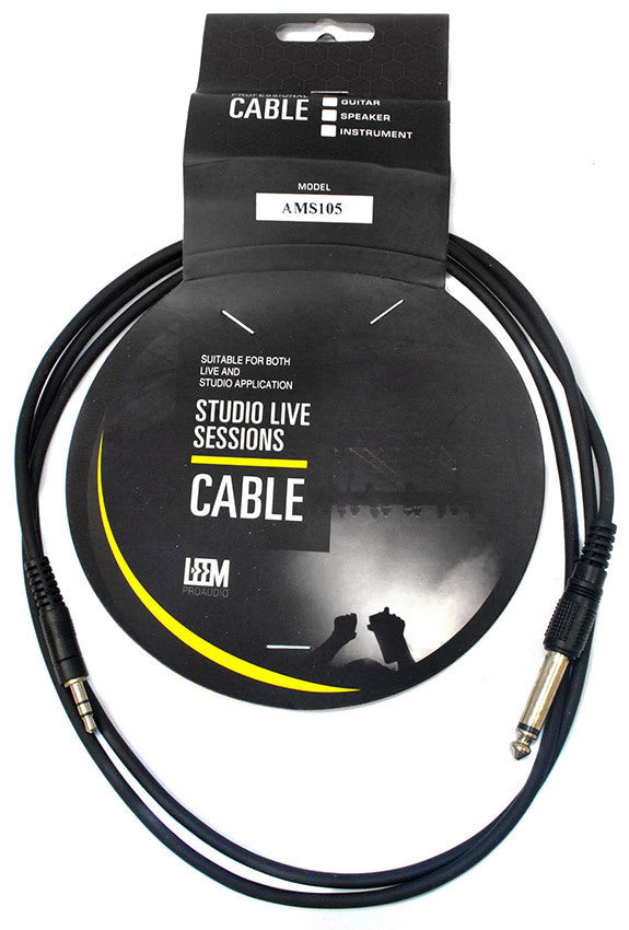 Leem 5ft Interconnect Cable 3.5mm TRS to 1/4" TS