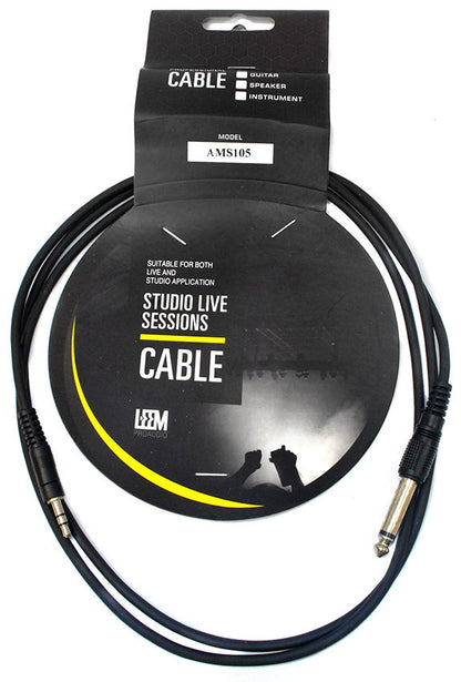 Leem 5ft Interconnect Cable 3.5mm TRS to 1/4" TS