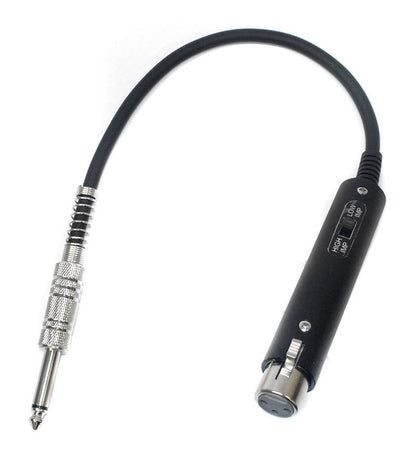 Leem Impedance Matching Transformer with 12" Cable, 1/4" Plug, Female XLR, and Impedance Selector Switch