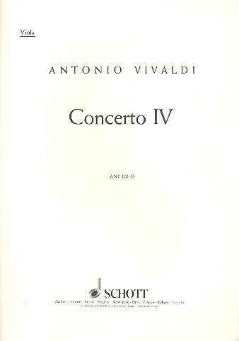 Vivaldi Concerto No 4 G Major Op 10/4 Viola Part - Schott Music, 4 Pages