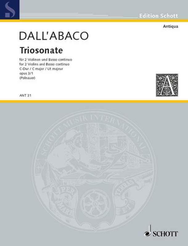 Dall'Abaco - Trio Sonata Op 3 No 1 2Violins/Basso Continuo (Softcover Book)
