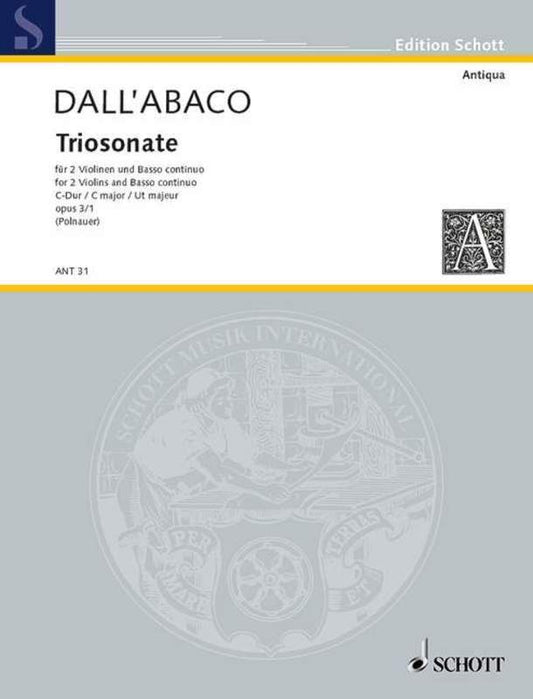 Dall'Abaco - Trio Sonata Op 3 No 1 2Violins/Basso Continuo (Softcover Book)