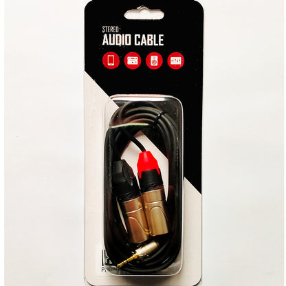 Leem 6ft Y-Cable Audio Cable with 3.5mm Stereo Plug and 2 XLR Male Connectors