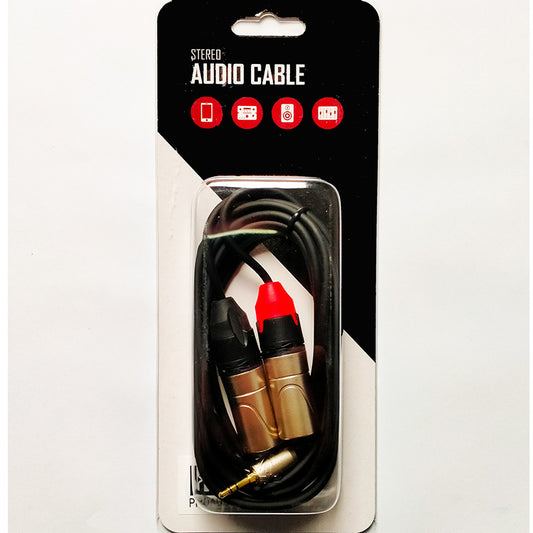 Leem 6ft Y-Cable Audio Cable with 3.5mm Stereo Plug and 2 XLR Male Connectors