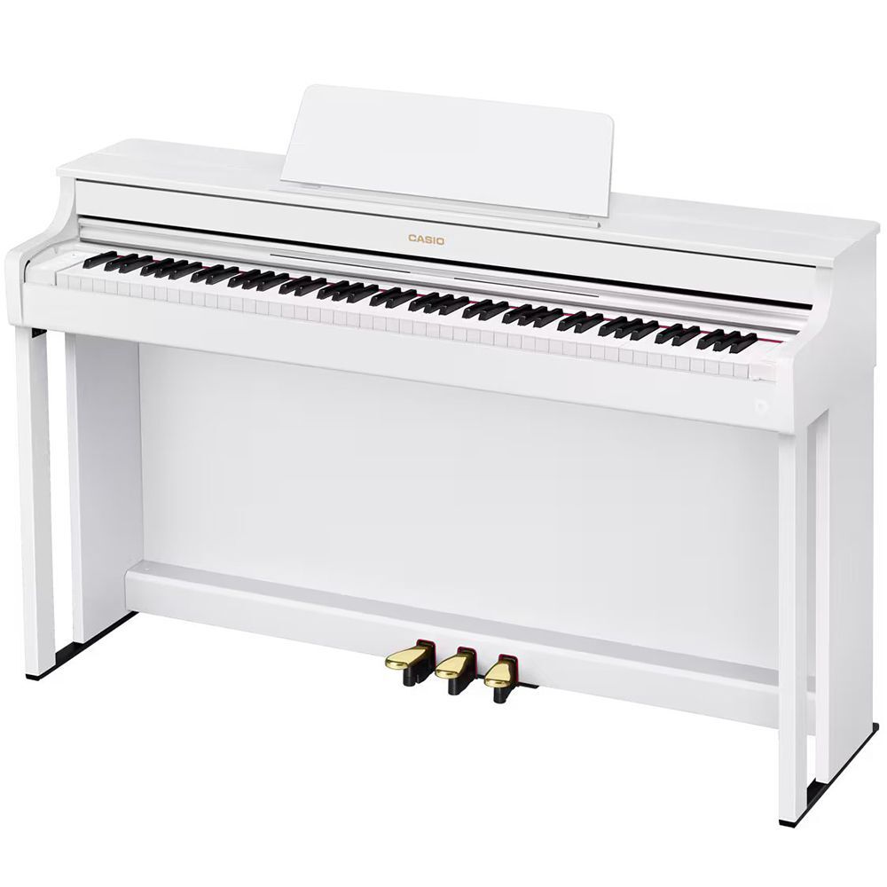 Casio AP-300WE Celviano Digital Piano - White with Wireless MIDI Adaptor, 19 Tones, Smart Scaled Hammer Action Keyboard, and Adjustable Bench — view 3