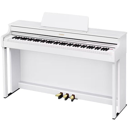 Casio AP-300WE Celviano Digital Piano - White with Wireless MIDI Adaptor, 19 Tones, Smart Scaled Hammer Action Keyboard, and Adjustable Bench — view 3