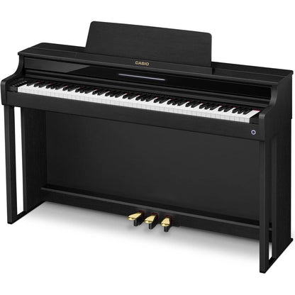 Casio AP550BK Celviano Digital Piano with Bluetooth, Smart Hybrid Hammer Action, 256-note Polyphony, and Multi-dimensional Morphing AiR Sound.