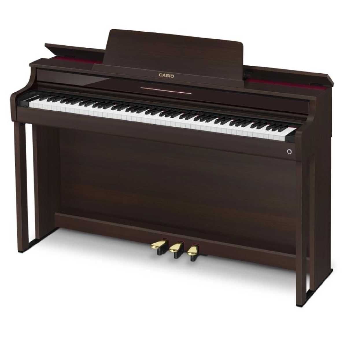 Casio AP550BN Celviano Digital Piano - Brown Rosewood, Bluetooth, 256 Polyphony, Smart Hybrid Hammer Action, 20W Speakers, MIDI Recorder