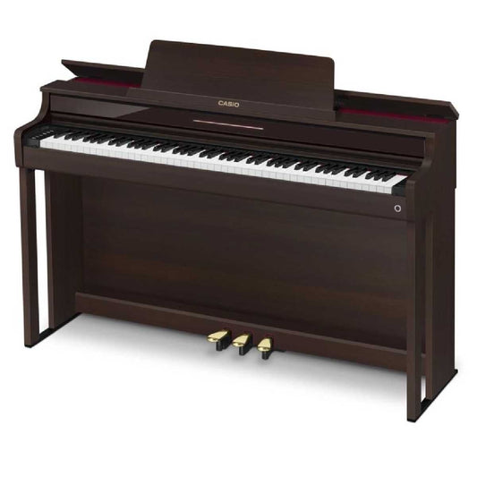 Casio AP550BN Celviano Digital Piano - Brown Rosewood, Bluetooth, 256 Polyphony, Smart Hybrid Hammer Action, 20W Speakers, MIDI Recorder