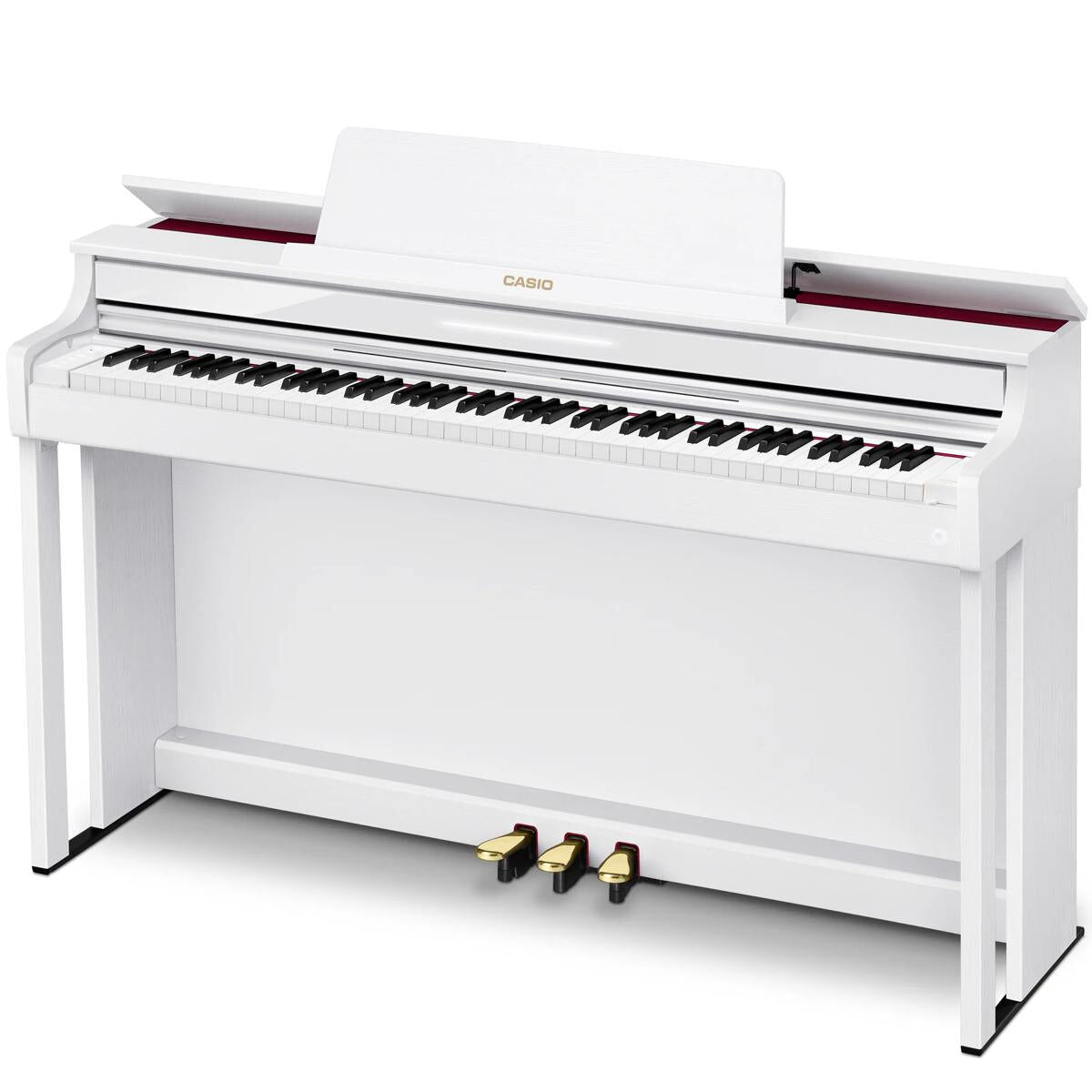 Casio AP550WE Celviano Digital Piano - White, Bluetooth, 256 Polyphony, Smart Hybrid Hammer Action, 4-Speaker System, 26 Voices, MIDI Recorder