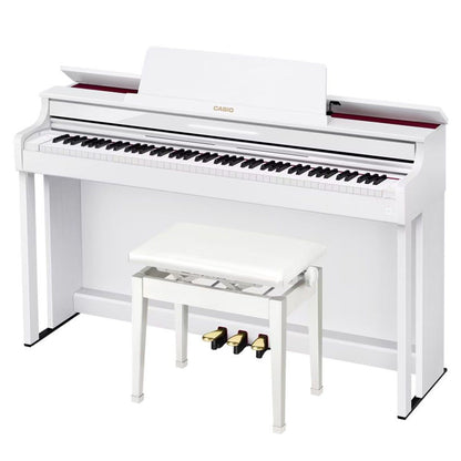 Casio AP550WE Celviano Digital Piano - White, Bluetooth, 256 Polyphony, Smart Hybrid Hammer Action, 4-Speaker System, 26 Voices, MIDI Recorder — view 3