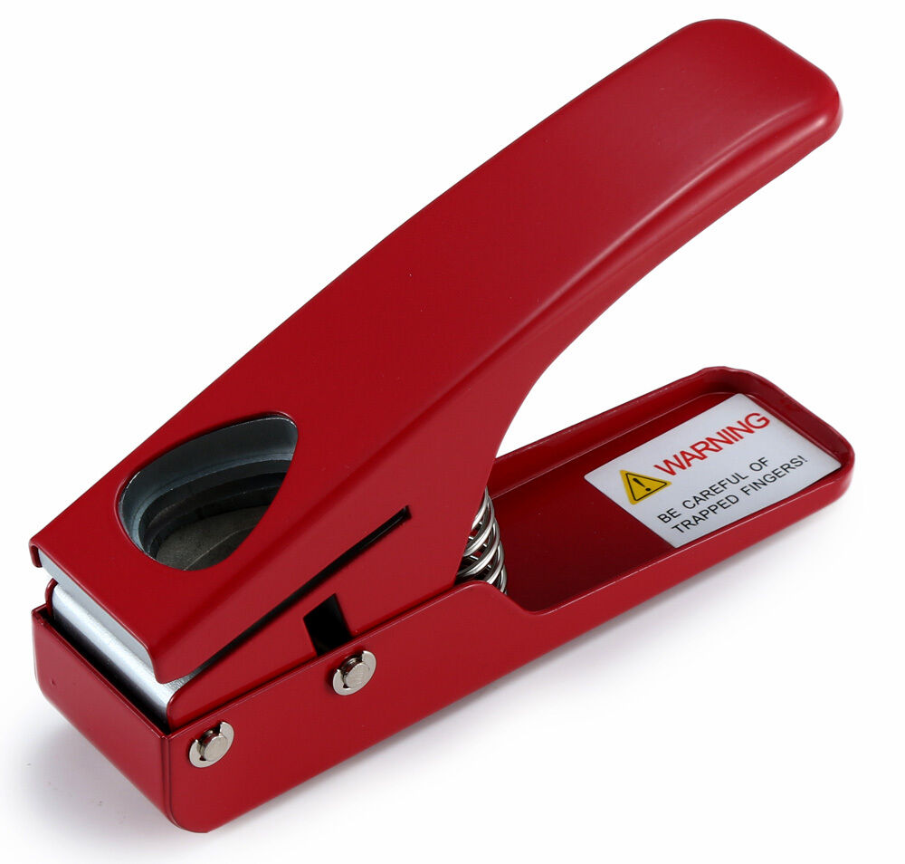 Maxtone Guitar Pick Punch - Red Finish, Heavy Duty, Stainless Steel Blade, Create Custom Picks from Plastic Cards — view 3