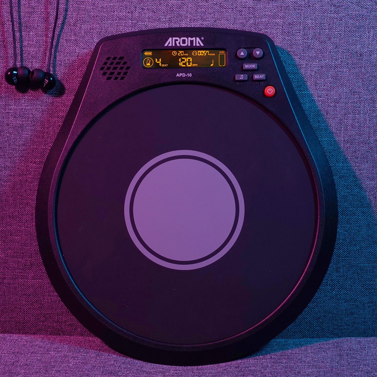 Aroma APD10-P Digital Drum Practice Pad with Stand — view 6