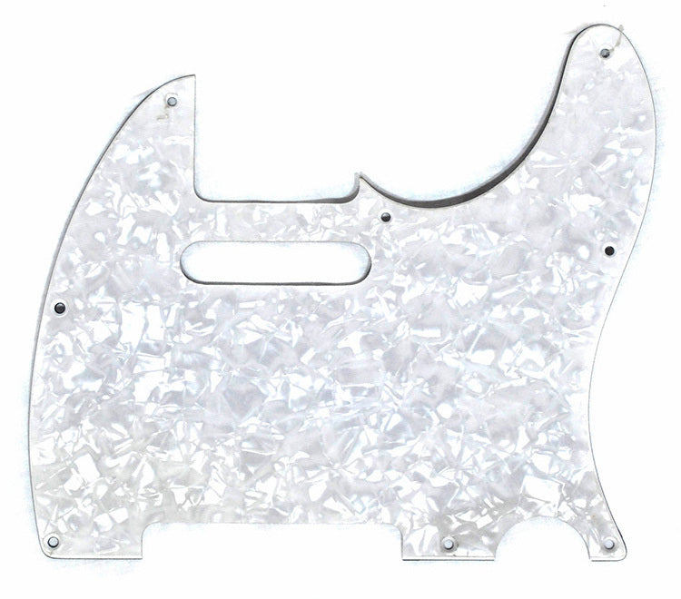 Gotoh 3-Ply TL-Style Electric Guitar Pickguard White Pearl 8 Holes (Pk-1)