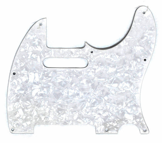 Gotoh 3-Ply TL-Style Electric Guitar Pickguard White Pearl 8 Holes (Pk-1)