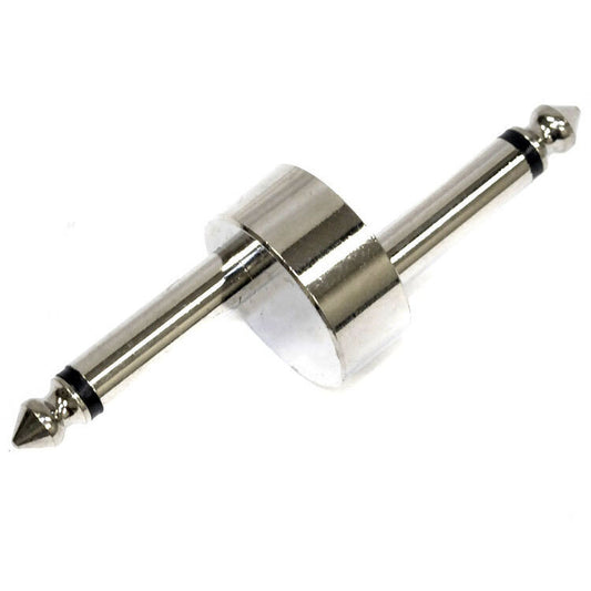 Leem FX Pedal Connector Chrome Finish 1/4" Mono Plug to 1/4" Mono Plug