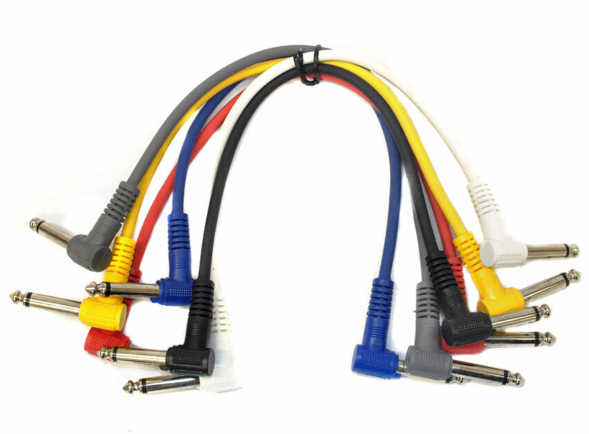 Leem 1ft FX Pedal Patch Cables 6-Pack with 1/4" Right-Angled Plugs — view 2