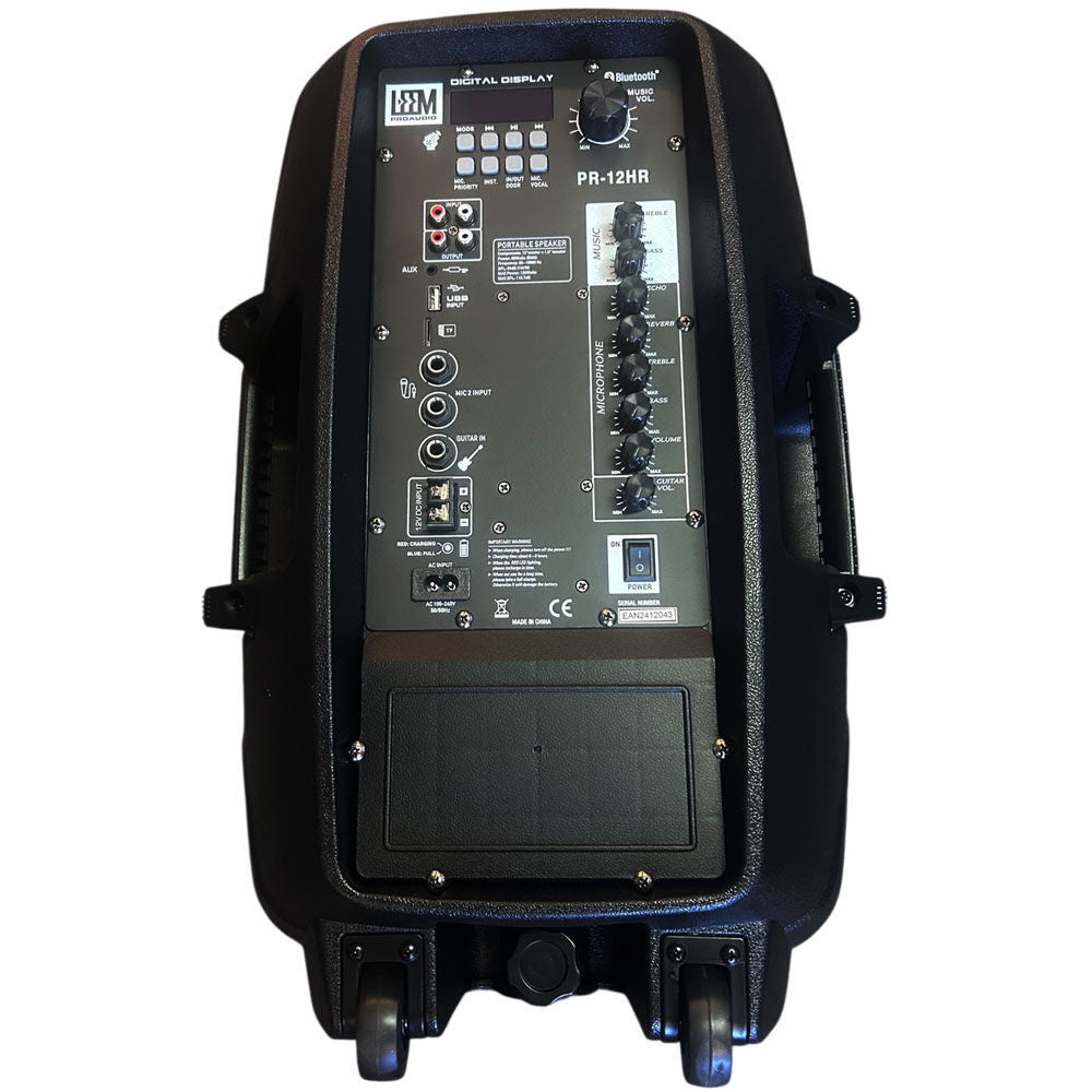Leem PR-12HR Rechargeable 120W 12" 2-Way Portable PA Speaker System with Wireless Mics — view 3