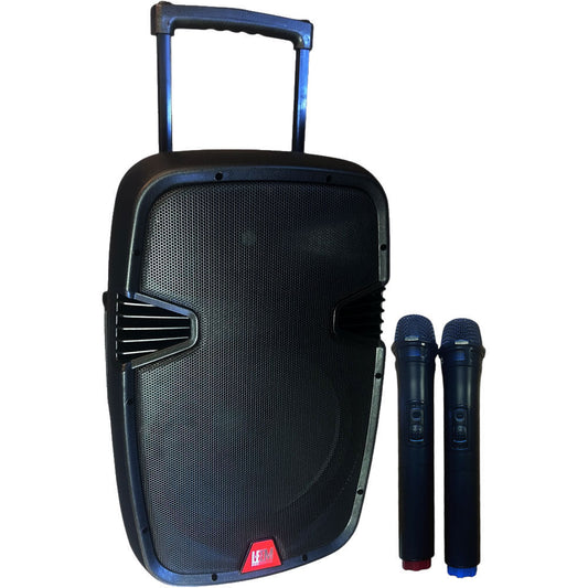 Leem PR-12HR Rechargeable 120W 12" 2-Way Portable PA Speaker System with Wireless Mics