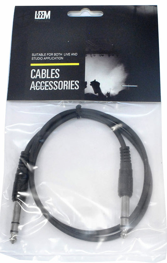 Leem 2.5ft Interconnect Cable, 1/4" TRS to 1/4" TRS, Pro Audio Gear, Balanced Phone Jacks