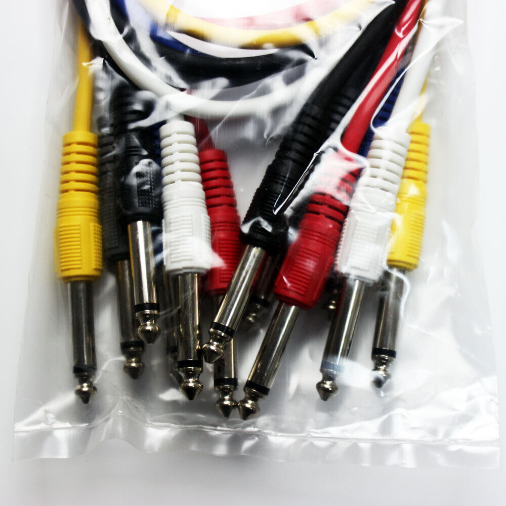 Leem 2ft FX Pedal Patch Cables 6 Pack - 1/4" Straight Plug to 1/4" Straight Plug — view 2