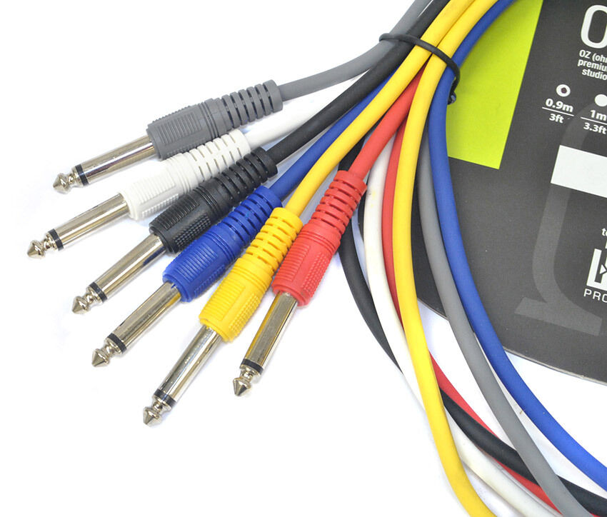 Leem 3ft FX Pedal Patch Cables 6 Pack - 1/4" Straight Plug to 1/4" Straight Plug — view 2