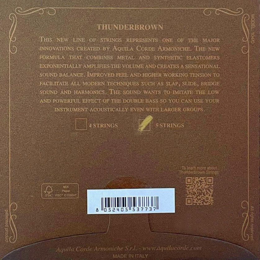 Aquila ThunderBrown 5-String Bass Uke Strings Set for 23 - 26" Scale Length — view 2