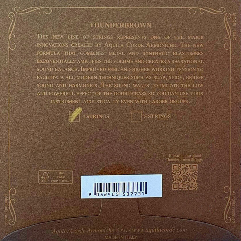 Aquila ThunderBrown 4-String Bass Ukulele String Set for 23 - 26" Scale — view 2