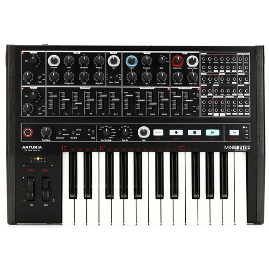 Arturia MiniBrute 2 Semi-Modular Analog Synthesizer Keyboard in Black