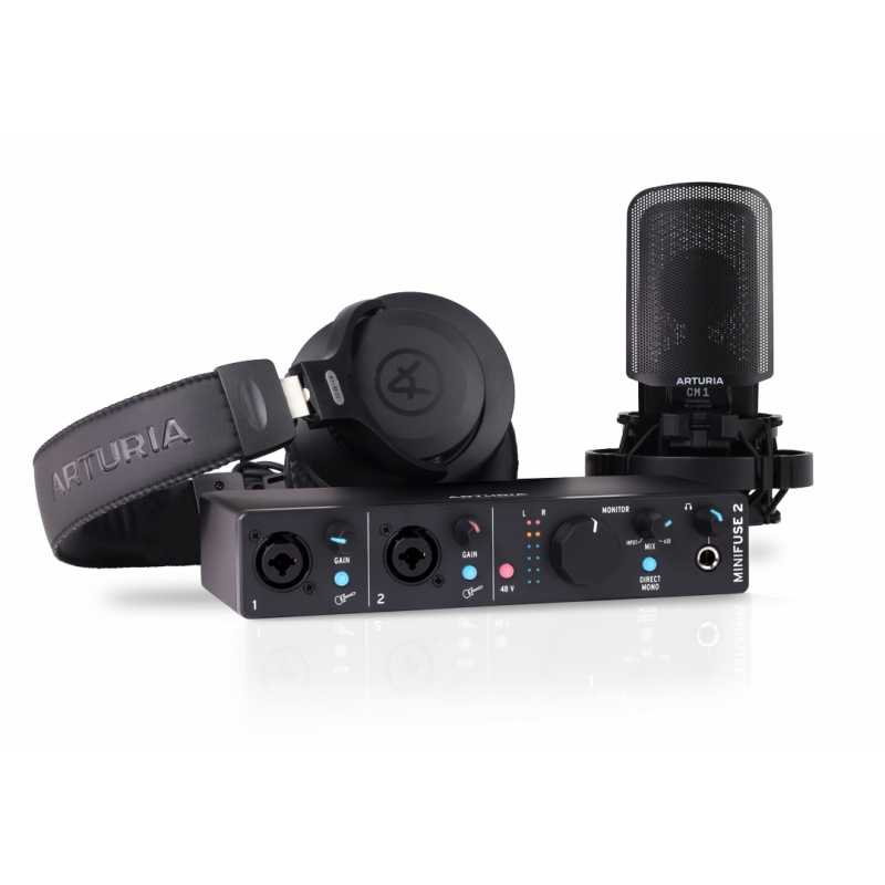 Arturia MiniFuse Recording Pack Black Bundle with Audio Interface, Microphone, Headphones, and Cables — view 6
