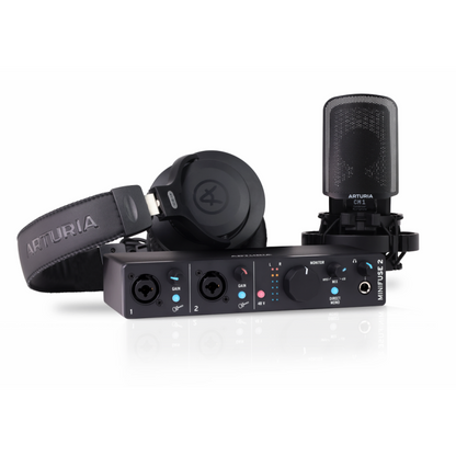 Arturia MiniFuse Recording Pack Black Bundle with Audio Interface, Microphone, Headphones, and Cables — view 6