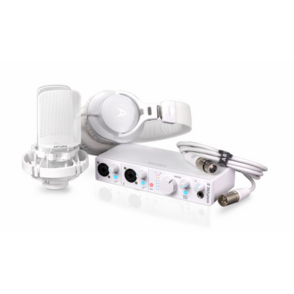 Arturia MiniFuse Recording Pack White - Audio Interface, Microphone, Headphones & Cables Included