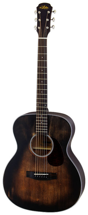 Aria Delta Players Series OM Acoustic Guitar Muddy Brown Finish