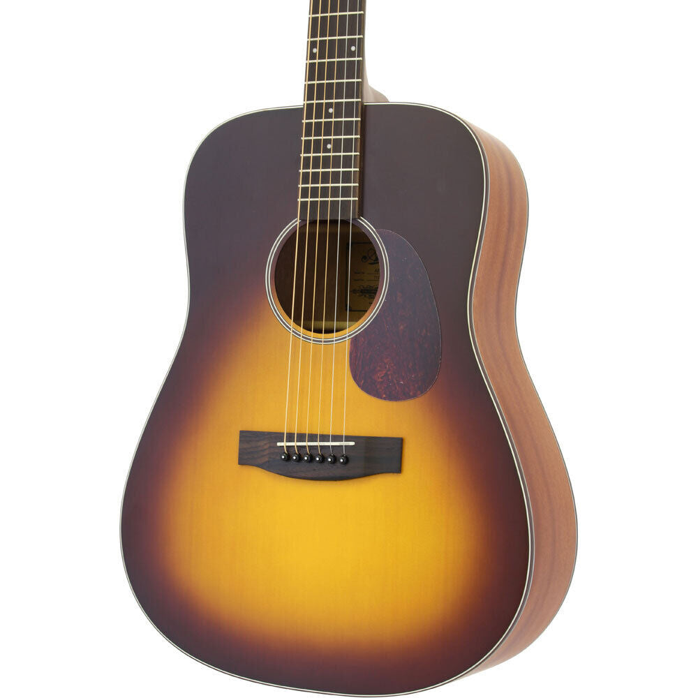 Aria 100 Series Dreadnought Acoustic Guitar Matte Tobacco Sunburst — view 3