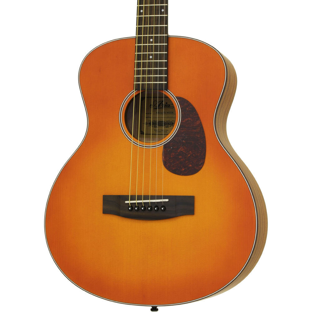 Aria 100 Series Lil' Aria Short Scale Acoustic Guitar Matte Orange Sunburst — view 4