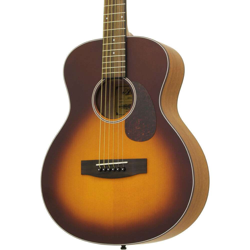 Aria 100 Series Lil' Aria Short Scale Acoustic Guitar Matte Tobacco Sunburst — view 3