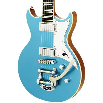 Aria 212-MK2 Bowery Semi-Hollow Electric Guitar Phantom Blue — view 3
