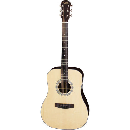 Aria 200 Series Dreadnought Acoustic Guitar Natural Gloss with Solid Spruce Top and Rosewood Back
