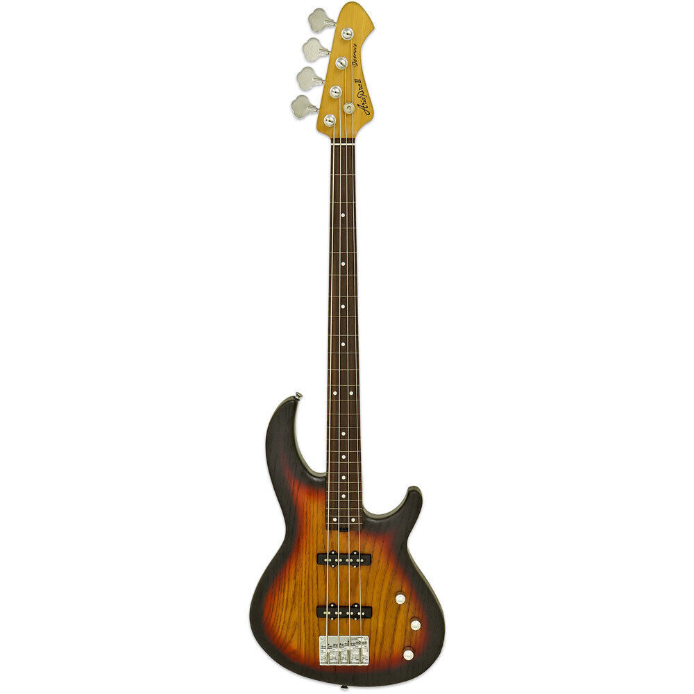 Aria 313JP Detroit Series 4-String Fretless Bass Guitar Open-Pore Sunburst Finish