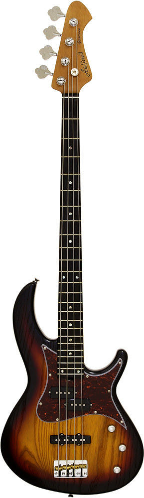 Aria 313MK2 Detroit Series 4-String Electric Bass Guitar Open-Pore Sunburst Finish