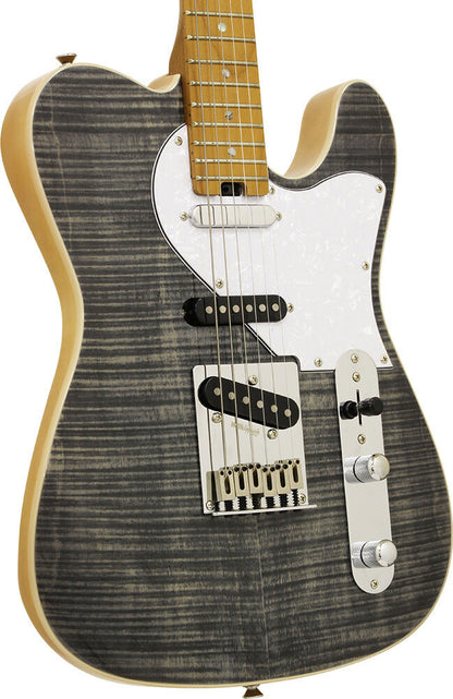 Aria 615-MK2 Nashville Electric Guitar Black Diamond Gloss Finish — view 3
