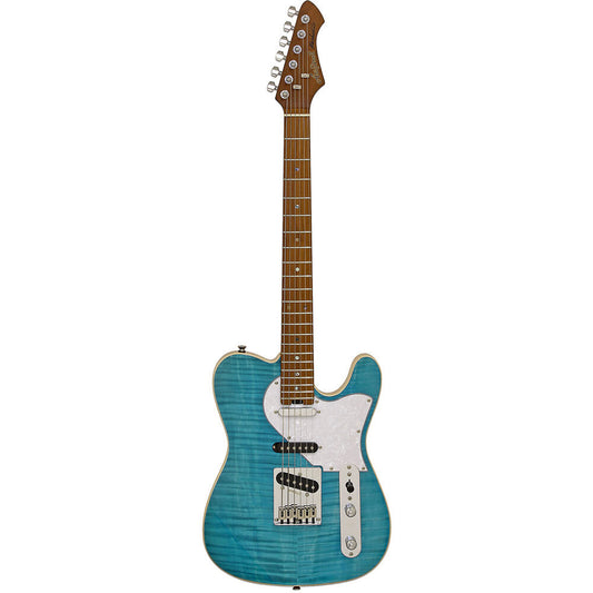Aria 615-MK2 Nashville Electric Guitar Turquoise Blue Gloss Finish