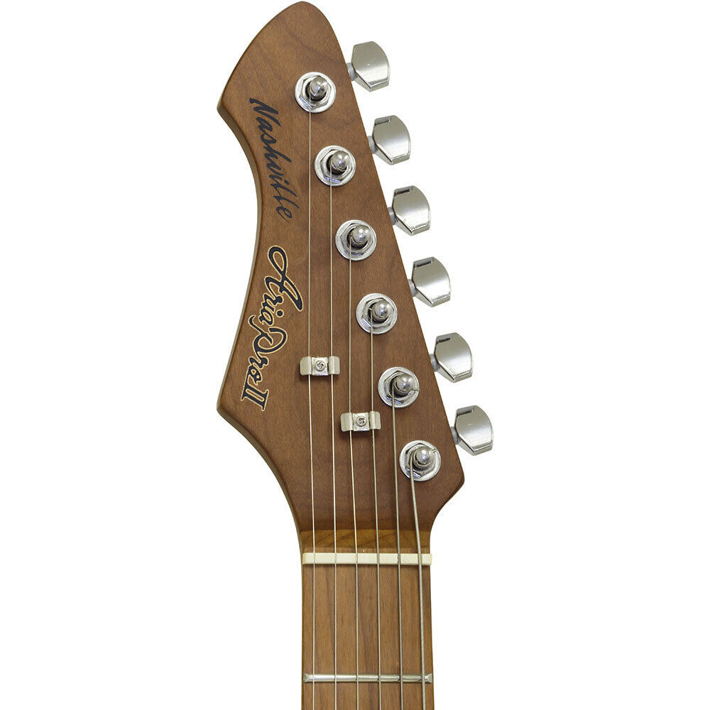 Aria 615-MK2 Nashville Left Handed Electric Guitar Turquoise Blue Gloss Finish — view 4