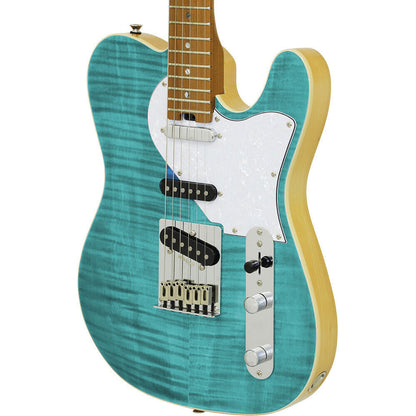Aria 615-MK2 Nashville Electric Guitar Turquoise Blue Gloss Finish — view 3