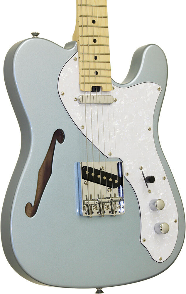 Aria 615-TL Semi-Hollow Electric Guitar Metallic Ice Blue — view 3