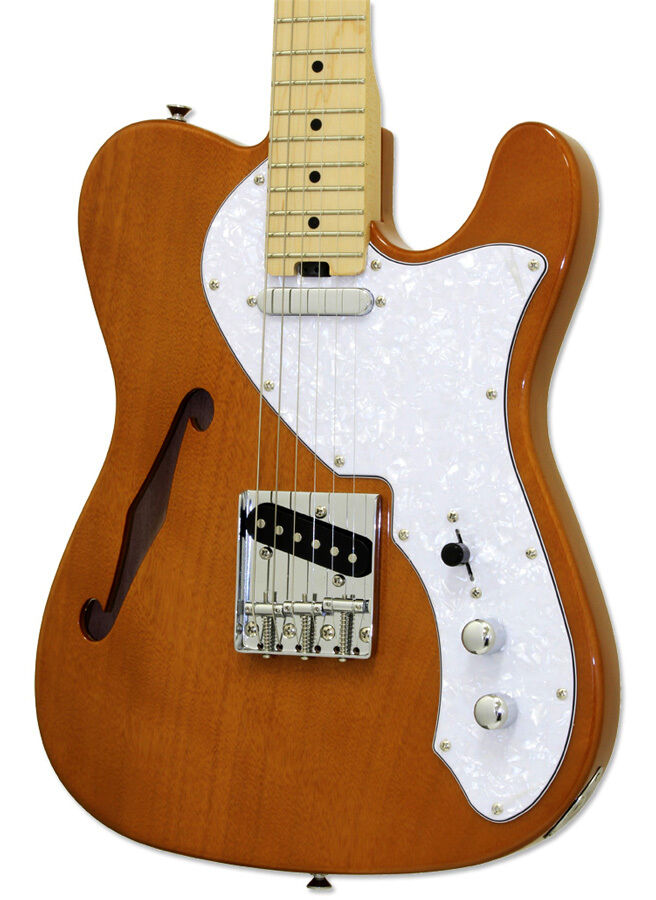 Aria 615-TL Semi-Hollow Electric Guitar Natural Gloss — view 3