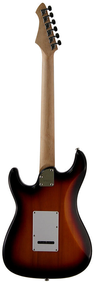 Aria 714-STD Series Electric Guitar 3-Tone Sunburst Solid Body with Maple Neck and Vintage Tremolo — view 2