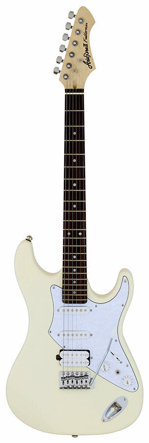 Aria 714-STD Electric Guitar Vintage White Solid Body with Maple Neck and 3 Pickups