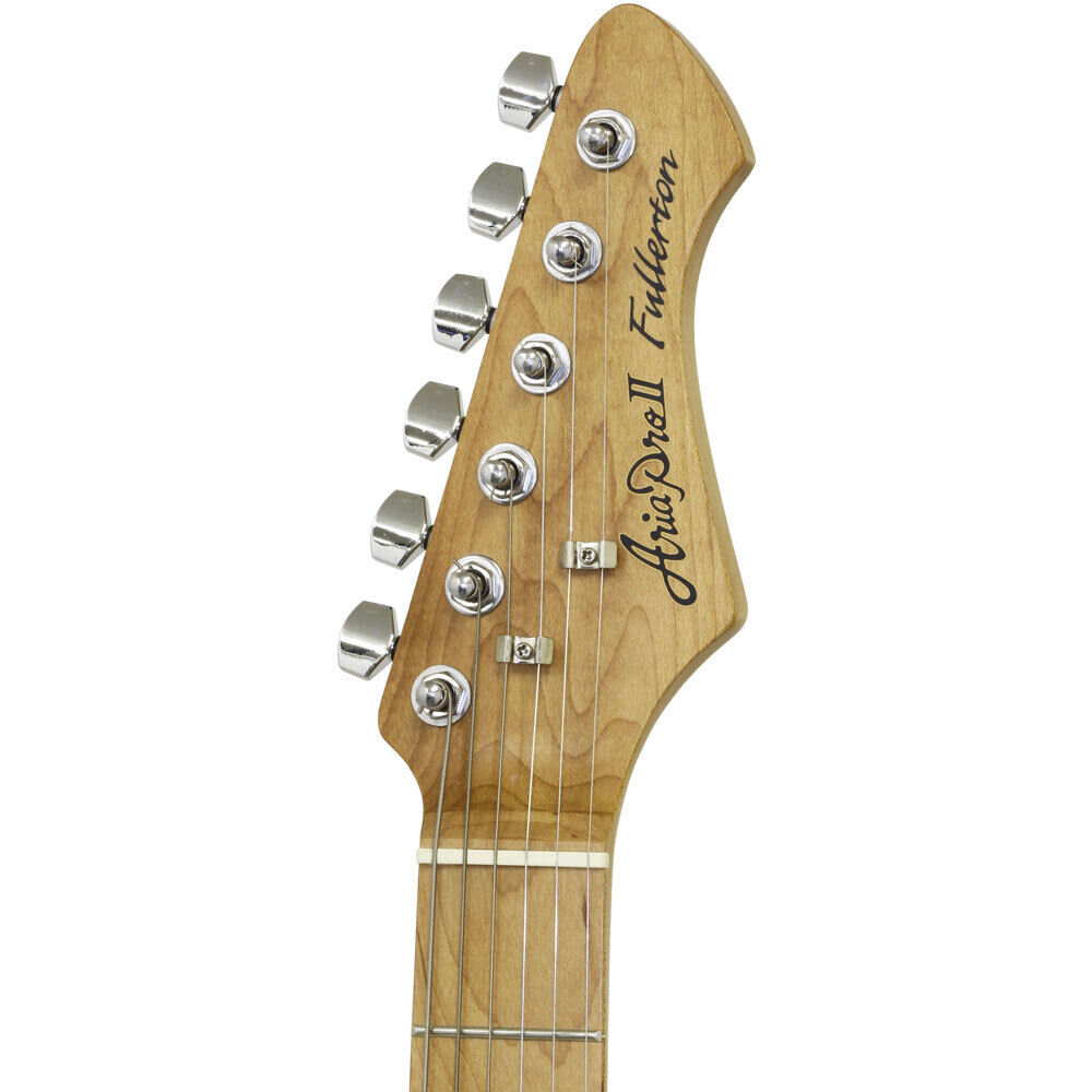 Aria 714-MK2 Fullerton Series Electric Guitar - Turquoise Blue, Solid Body, Roasted Maple Neck, Alnico-5 Pickups, Wilkinson Bridge — view 4