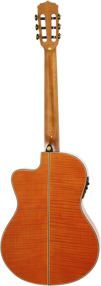 Aria A48CE Thin Body Cutaway Acoustic/Electric Classical Guitar in See-Thru Orange — view 2